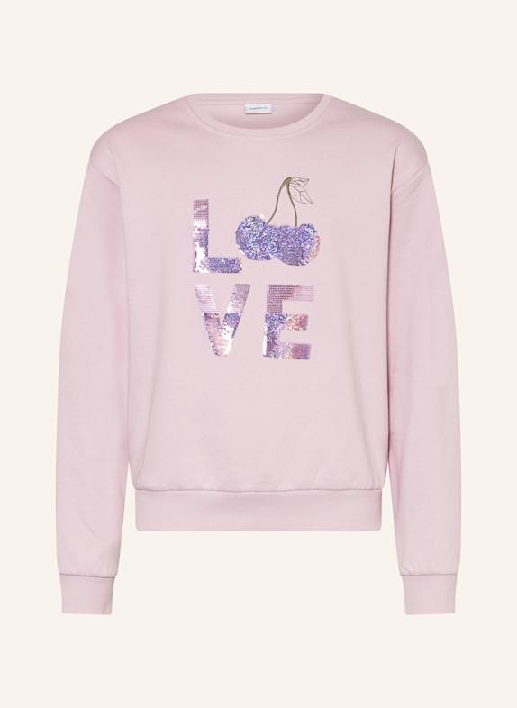 name it Sweatshirt mit Pailletten HELLLILA
