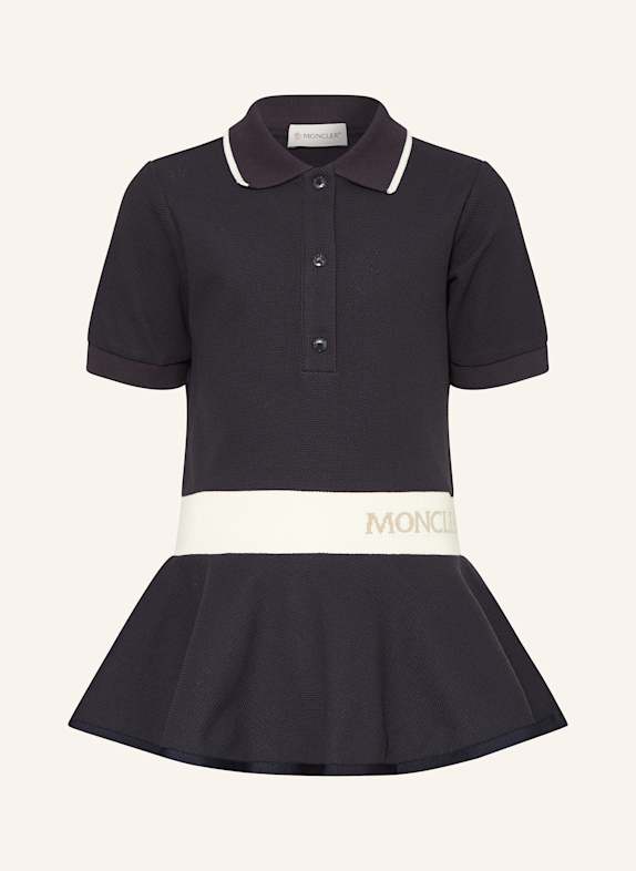 MONCLER enfant Piqué-Kleid DUNKELBLAU