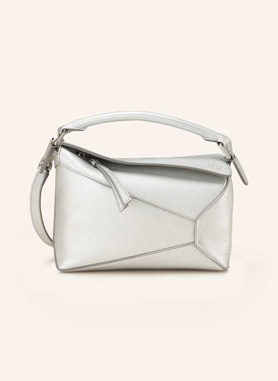LOEWE Umhängetasche PUZZLE EDGE SMALL SILBER