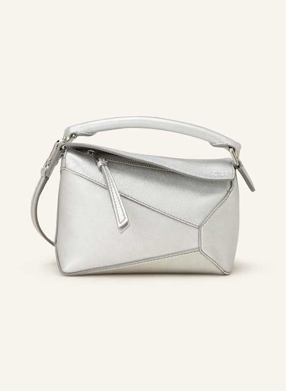 LOEWE Umhängetasche PUZZLE EDGE MINI SILBER