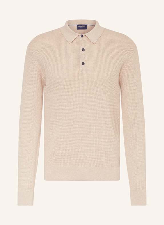 OLYMP Strick-Poloshirt BEIGE