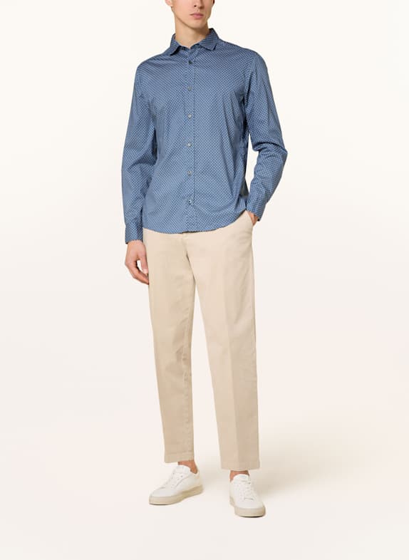 OLYMP Skjorte Casual regular fit MØRKEBLÅ / BEIGE