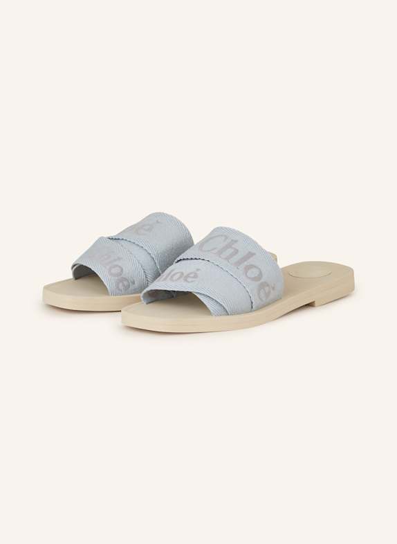 Chloé Pantoletten WOODY 40V PEARL BLUE