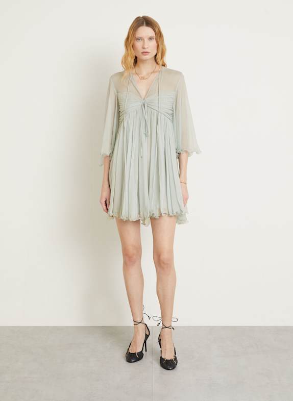 Chloé Silk dress with 3/4 sleeves 01N AIRY GREY