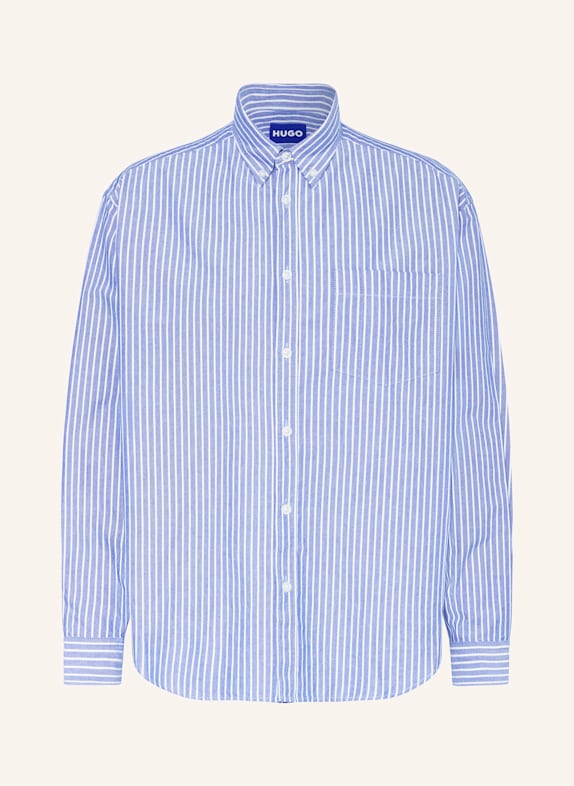 HUGO BLUE Košile EBILL Comfort Fit BÍLÁ/ MODRÁ