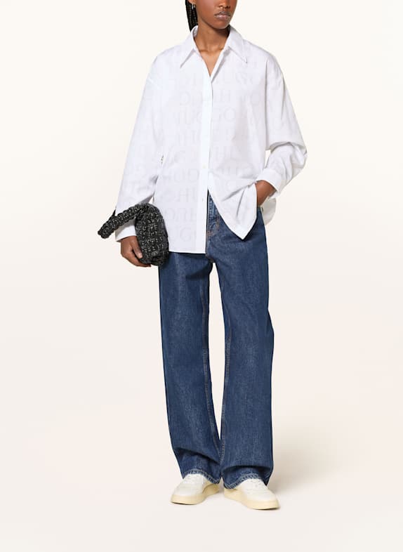 HUGO Wide Leg Jeans LENI 410 NAVY