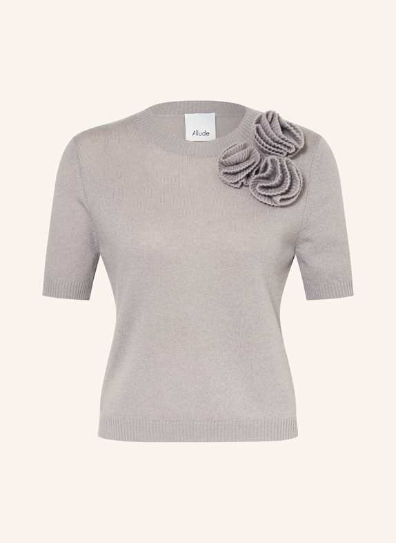 ALLUDE Strickshirt mit Cashmere HELLGRAU