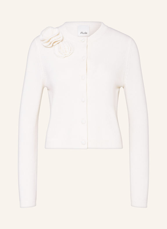 ALLUDE Strickjacke mit Cashmere WEISS