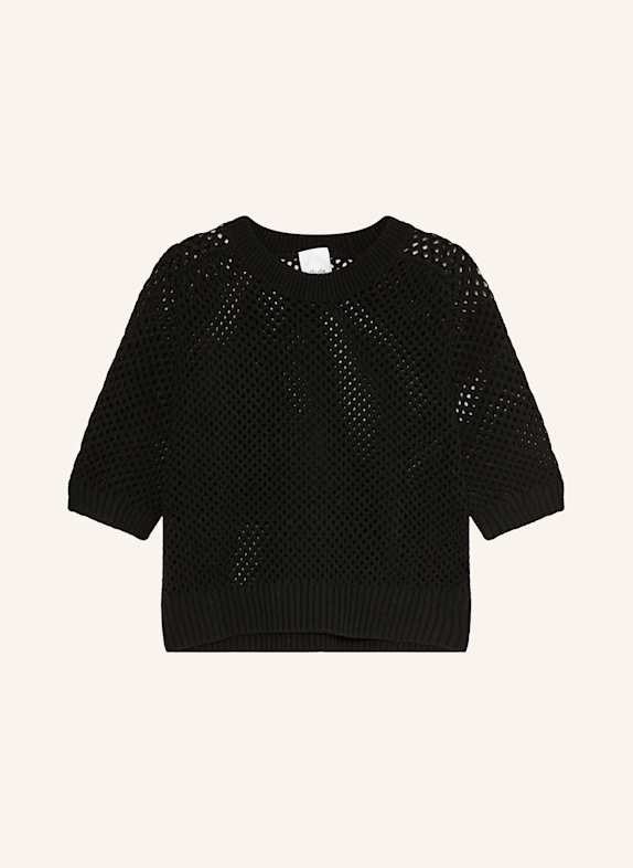 ALLUDE Strickshirt mit Cashmere SCHWARZ