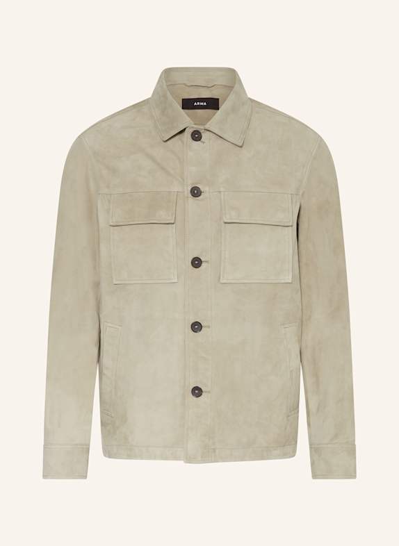 ARMA Leder-Overjacket MEX HELLGRÜN