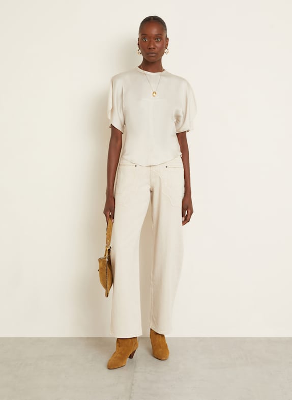 ISABEL MARANT Bluse KARLITA i satin BEIGE