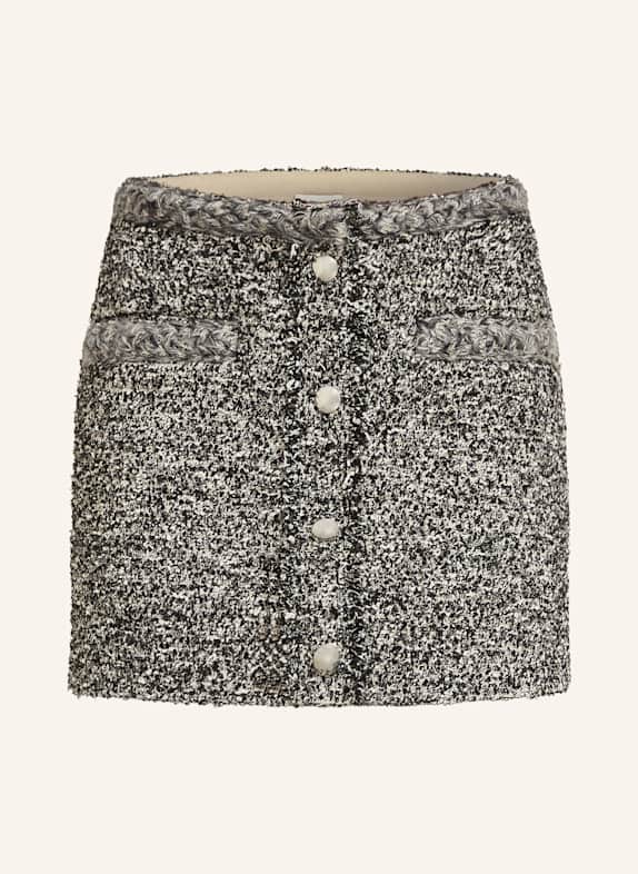 ISABEL MARANT Bouclé-Rock mit Glitzergarn SCHWARZ/ ECRU