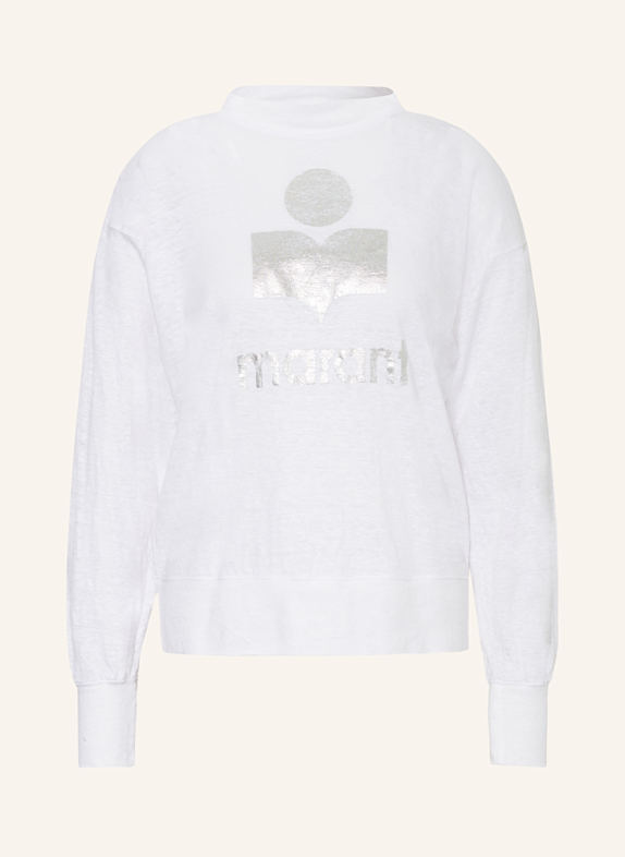 MARANT ÉTOILE Longsleeve KLOWIA aus Leinen WEISS/ SILBER