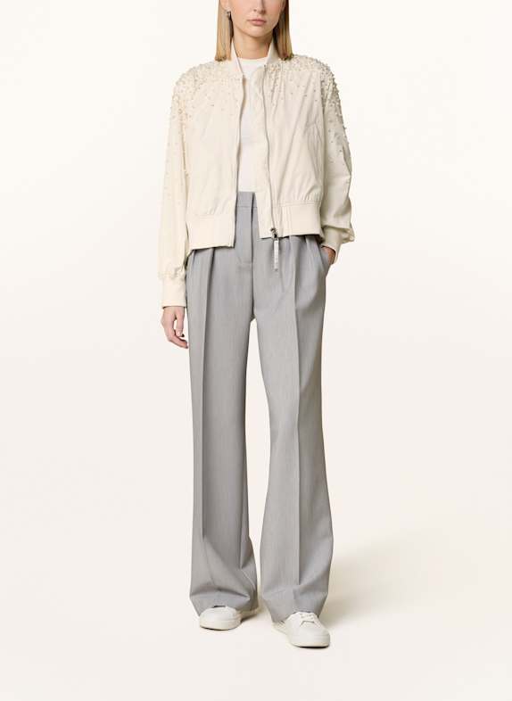 BLONDE No.8 Blouson SUSAN avec perles décoratives BLANC