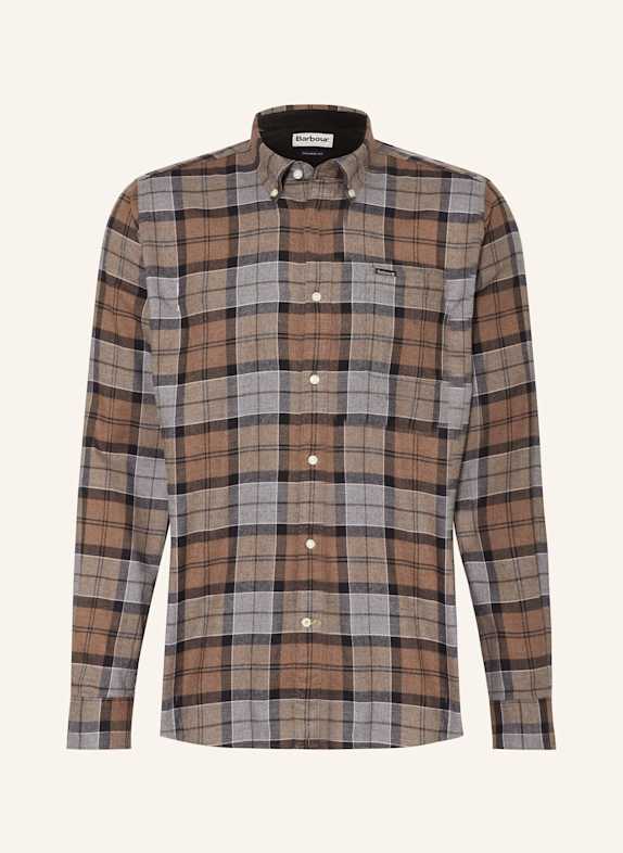 Barbour Flanellhemd RASAY Tailored Fit BRAUN/ GRAU/ SCHWARZ