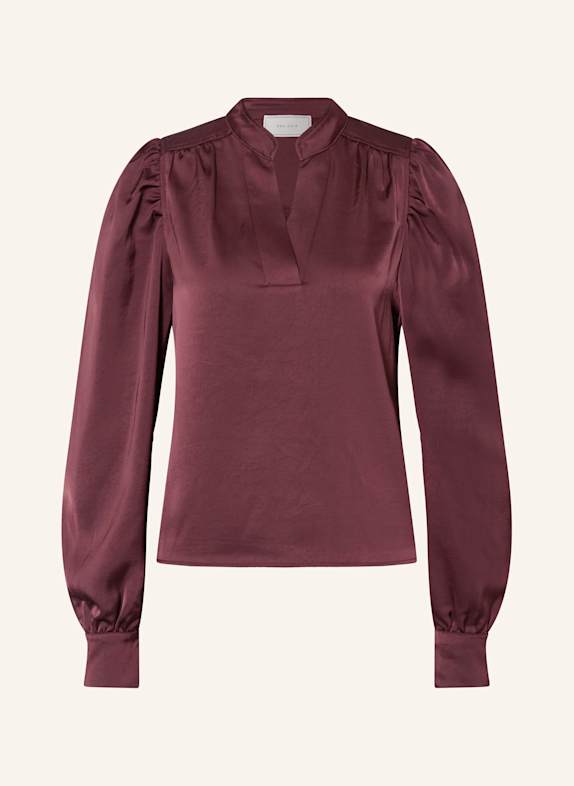 NEO NOIR Blusenshirt ROSSLYN aus Satin DUNKELROT
