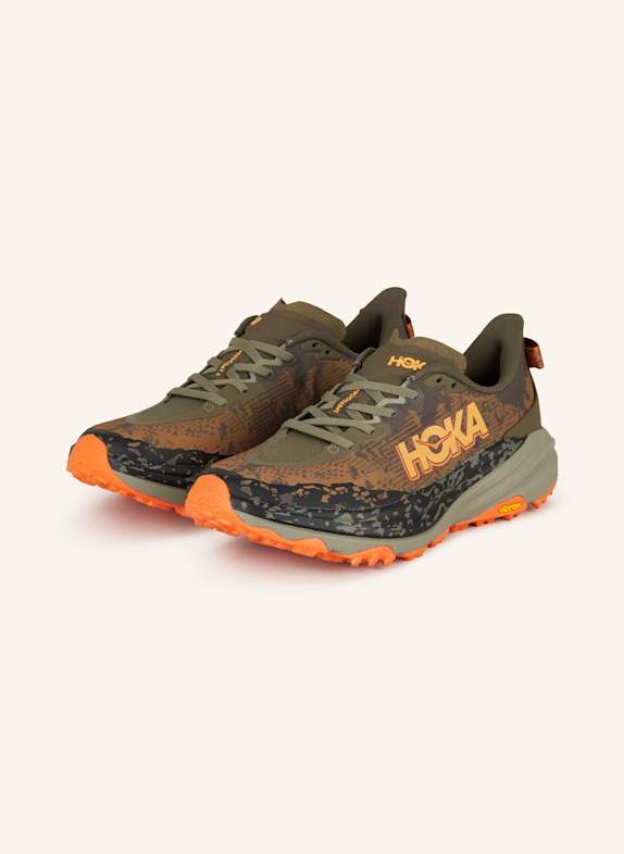 HOKA Trailrunning-Schuhe SPEEDGOAT 6 KHAKI/ OLIV/ ORANGE