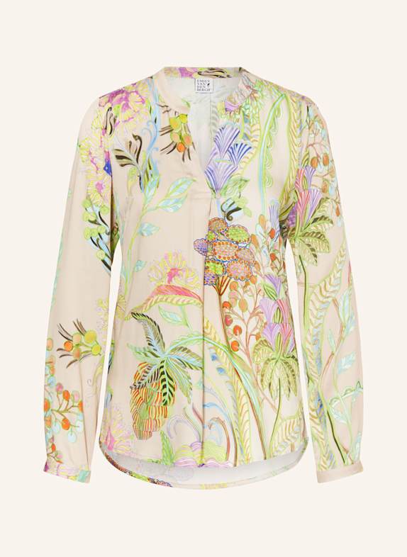 Emily VAN DEN BERGH Blusenshirt aus Satin TAUPE/ HELLGRÜN/ LILA