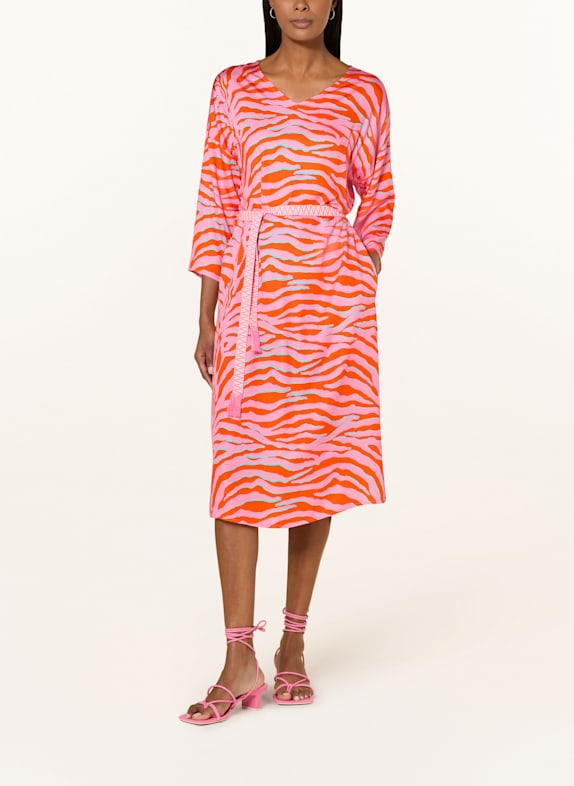 Emily VAN DEN BERGH Kleid mit 3/4-Arm ROSA/ ORANGE