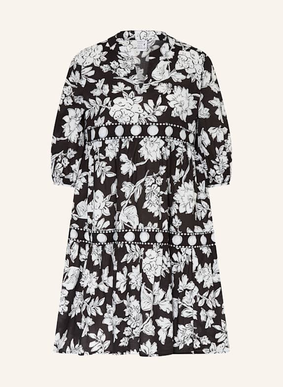 Emily VAN DEN BERGH Kleid mit 3/4-Arm SCHWARZ/ WEISS
