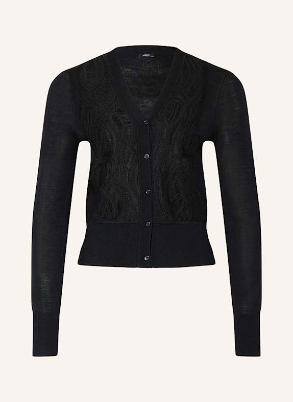 JOSEPH Strickjacke mit Spitze SCHWARZ