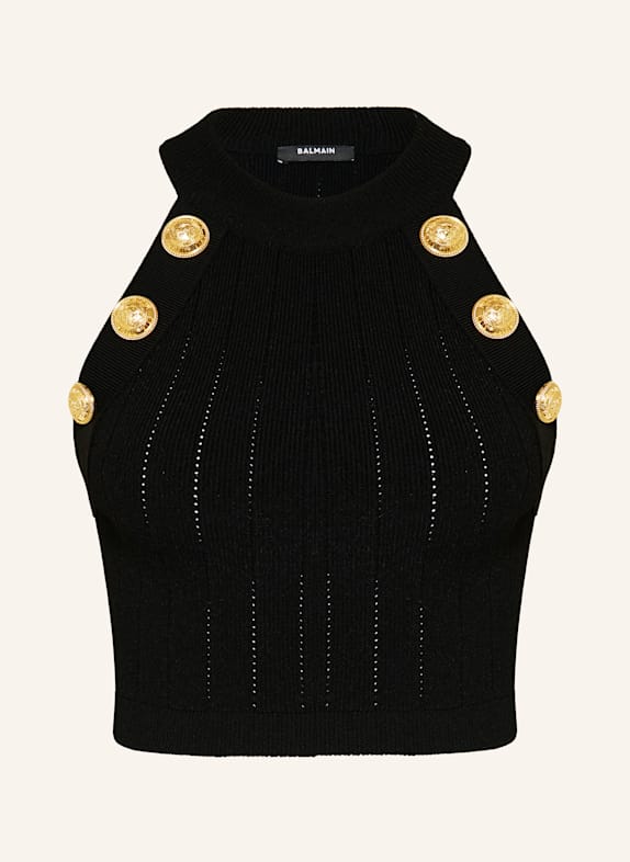 BALMAIN Cropped-Top SCHWARZ