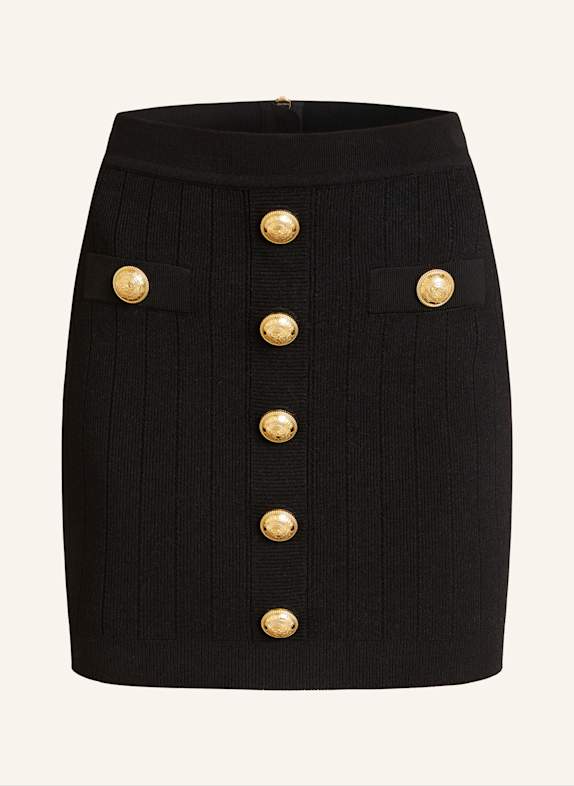 BALMAIN Strickrock mit Glitzergarn SCHWARZ