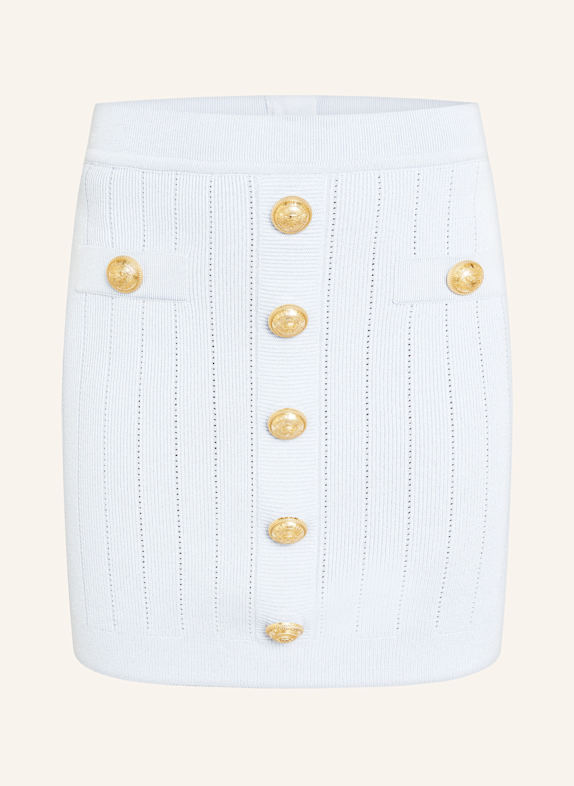 BALMAIN Strickrock mit Glitzergarn HELLBLAU