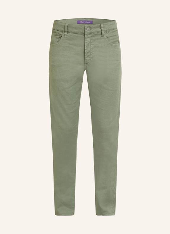 RALPH LAUREN PURPLE LABEL Hose Slim Fit mit Leinen HELLGRÜN