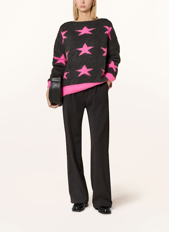 miss goodlife Trui met alpaca DONKERGRIJS / NEONROZE