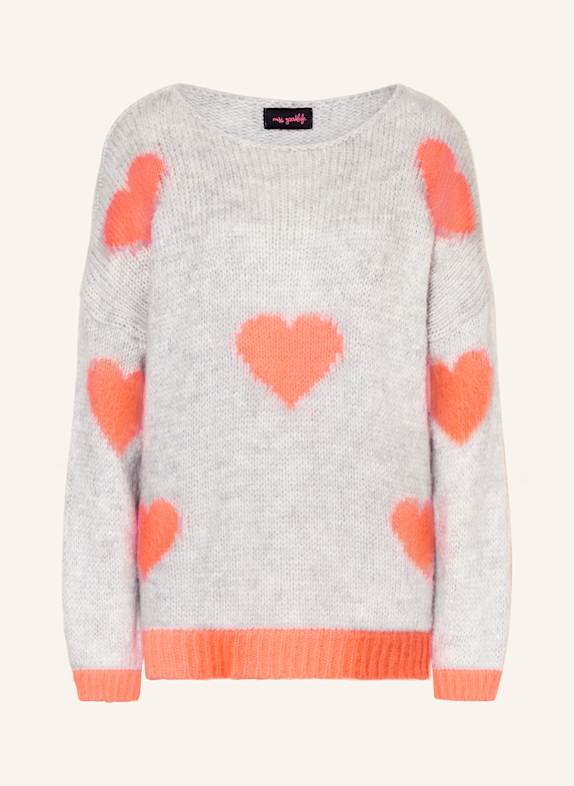 miss goodlife Pullover HELLGRAU/ NEONORANGE