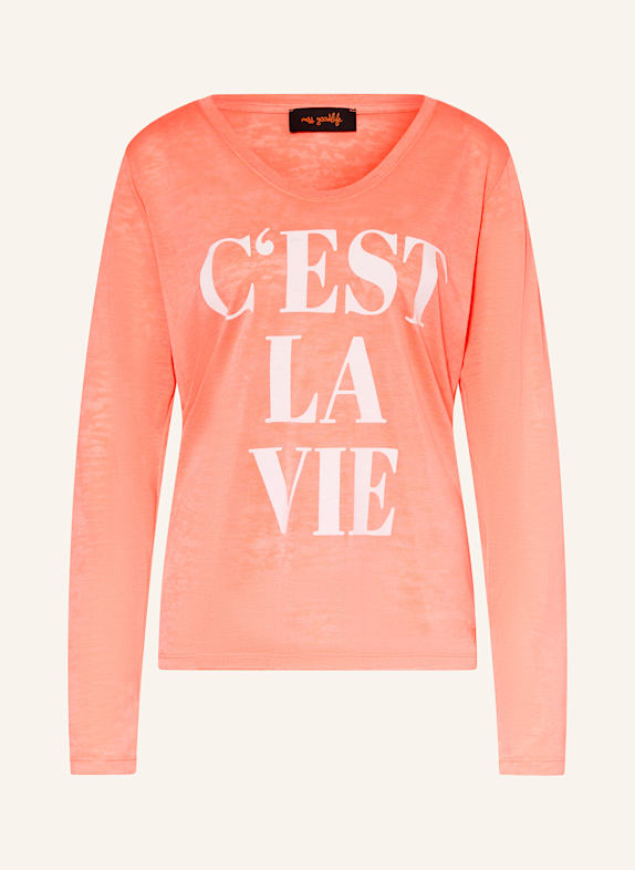 miss goodlife Long sleeve shirt NEON ORANGE/ WHITE