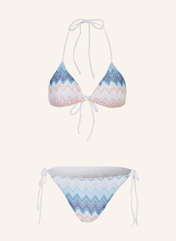 MISSONI Triangel-Bikini mit Glitzergarn WEISS/ BLAU/ SILBER