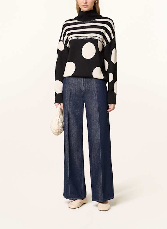 Oui Pullover SCHWARZ / CREME