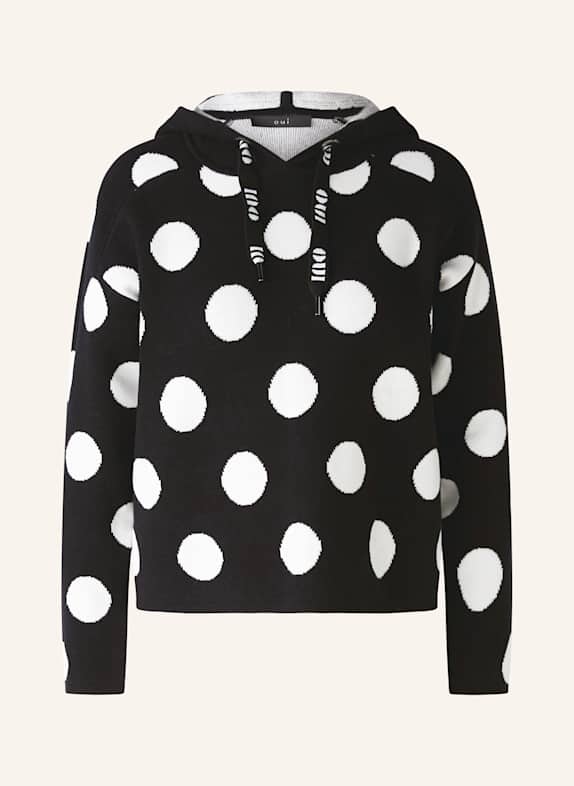 oui Knit hoodie BLACK/ WHITE