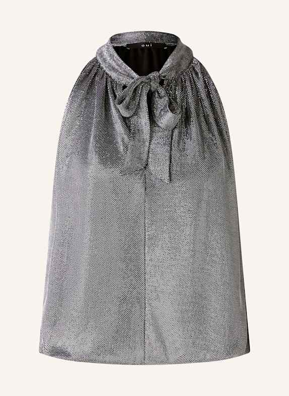 oui Blusentop mit Glitzergarn SILBER