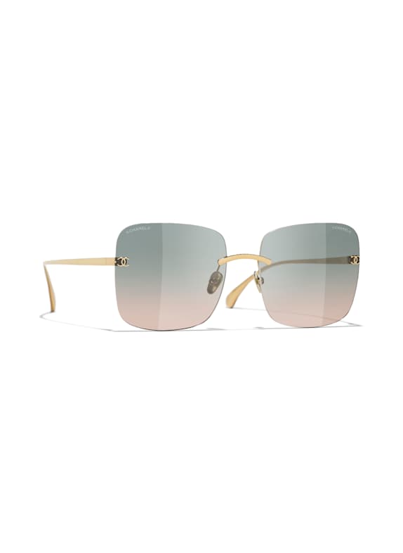 CHANEL Kwadratowe okulary przeciwsłoneczne C395S3 – ZŁOTY/ BRĄZOWY ZIELONY GRADIENT