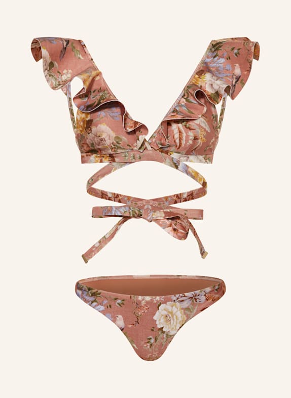 ZIMMERMANN Bralette-Bikini TALLOW DUNKELORANGE/ HELLGRÜN
