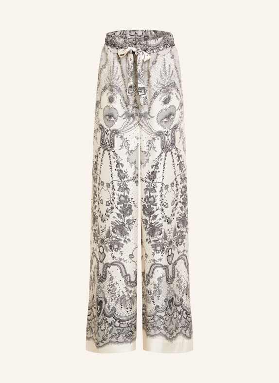 ZIMMERMANN Marlenehose CRUSH aus Seide SCHWARZ/ WEISS