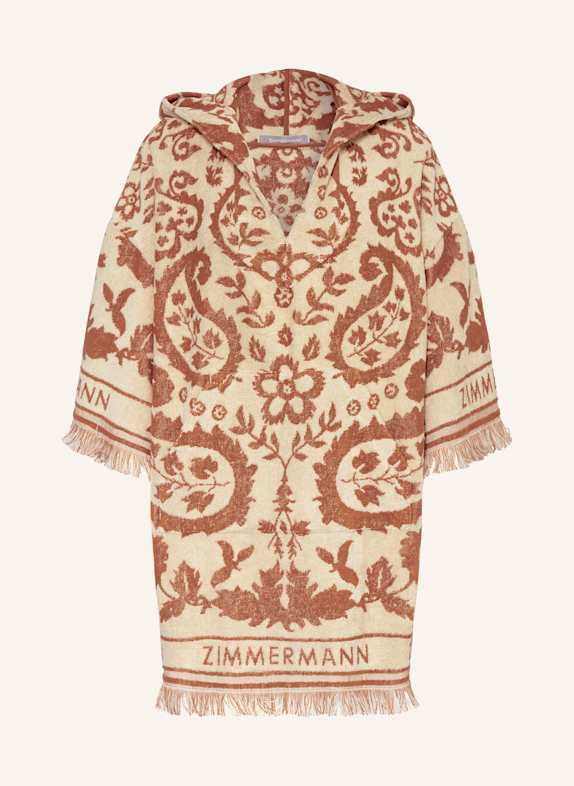 ZIMMERMANN WYLIE terry cloth beach dress BROWN/ CREAM