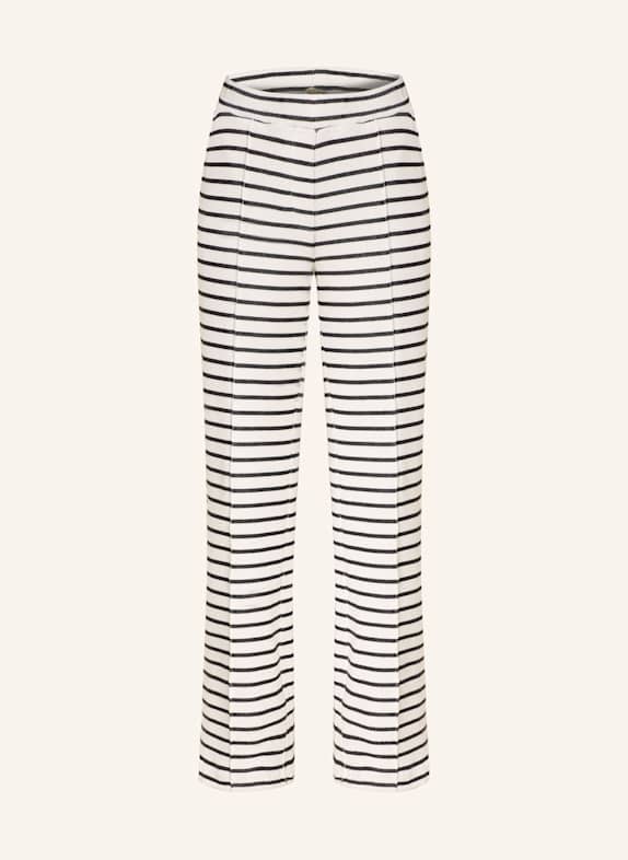Smith & Soul Wide leg trousers made of jersey WHITE/ BLACK