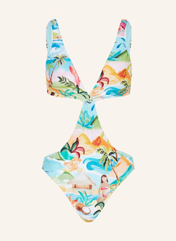 SEAFOLLY Monokini SOUTH PACIFIC HELLBLAU/ ORANGE/ HELLGRÜN