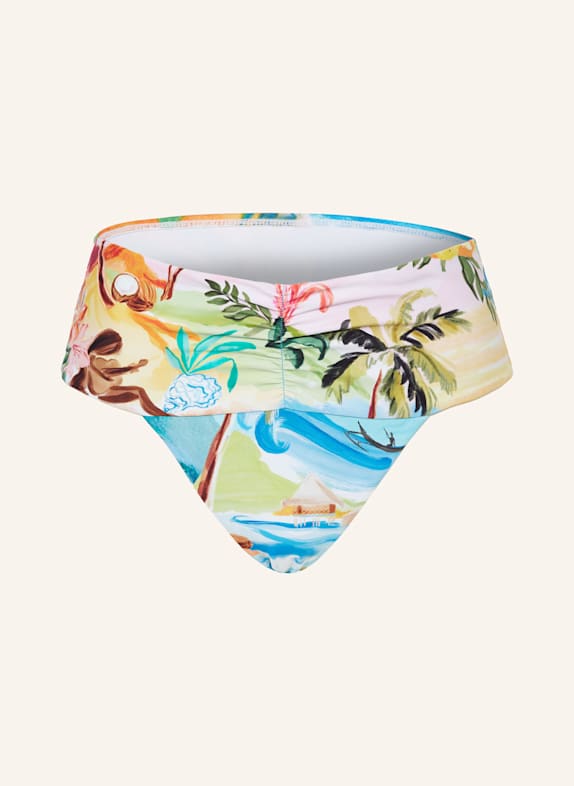 SEAFOLLY High-Waist-Bikini-Hose SOUTH PACIFIC HELLBLAU/ GELB/ HELLROSA
