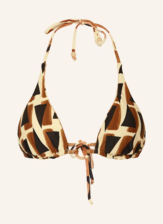 SEAFOLLY Triangel-Bikini-Top SECRET GARDEN zum Wenden SCHWARZ/ CREME/ BRAUN
