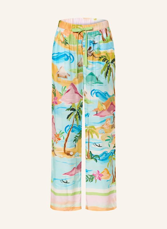 SEAFOLLY Marlenehose SOUTH PACIFIC HELLBLAU/ GRÜN/ PINK
