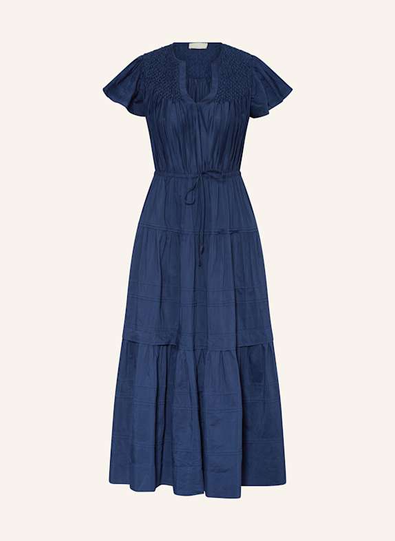 ULLA JOHNSON Kleid MARIKA mit Rüschen DUNKELBLAU
