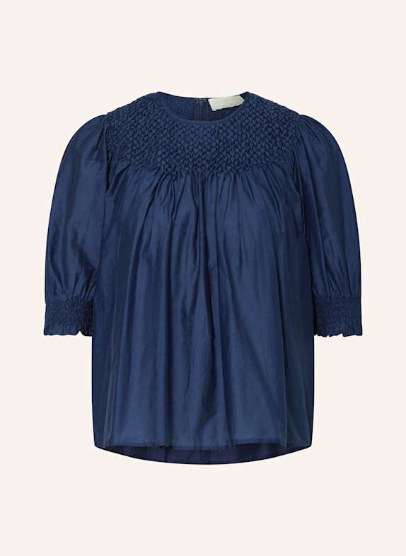 ULLA JOHNSON Blusenshirt ALITA mit Rüschen DUNKELBLAU