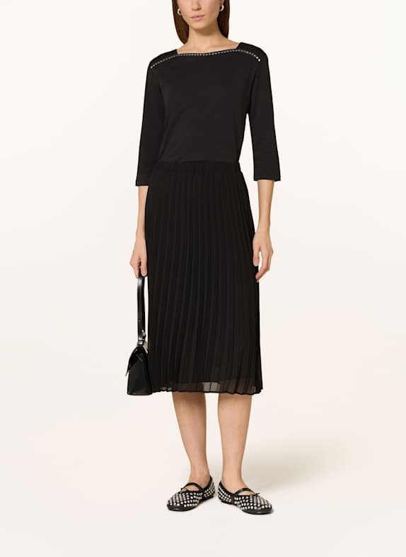 LIU JO Kleid im Materialmix mit 3/4-Arm SCHWARZ