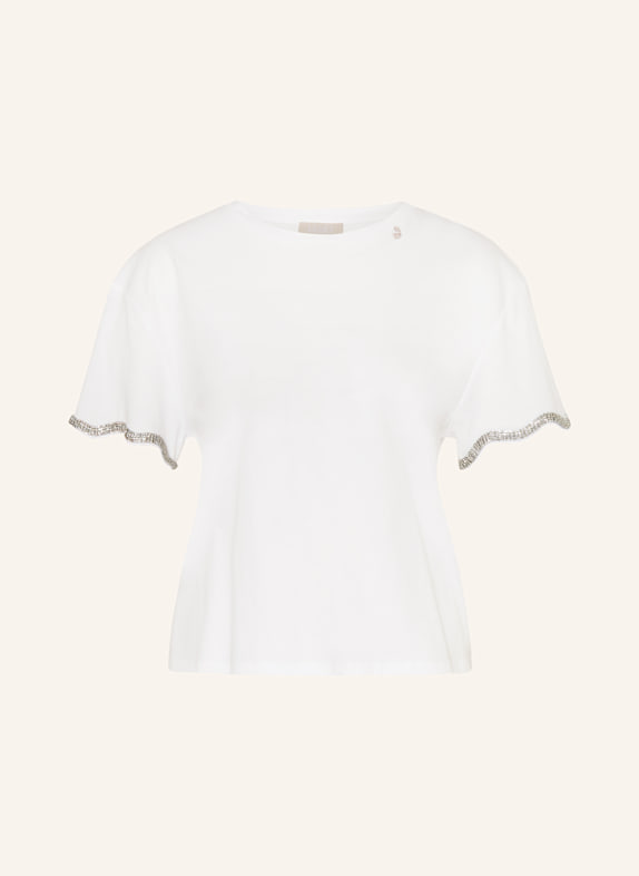 LIU JO T-Shirt mit Schmucksteinen WEISS