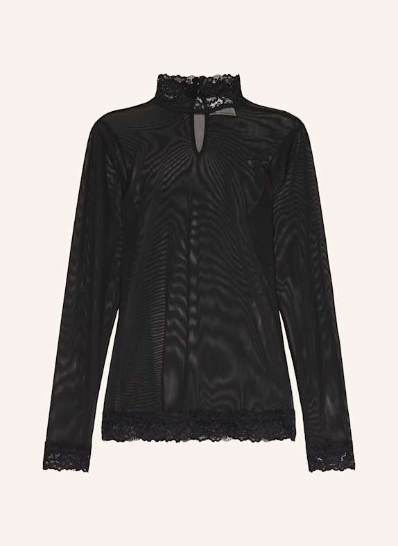 NEO NOIR Longsleeve LIZA aus Mesh SCHWARZ
